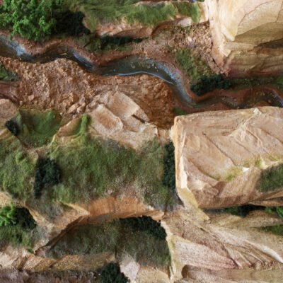 Detail shot of rocks and streams in A Welcoming Place Model