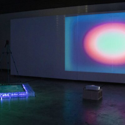 Gallery view of Magic Circle, Video Installation projected on a gallery wall
