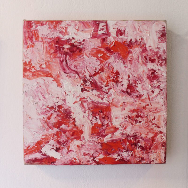 Sydney Yeager, Pretty in pink, Oil and wax on linen, 18" x 18"