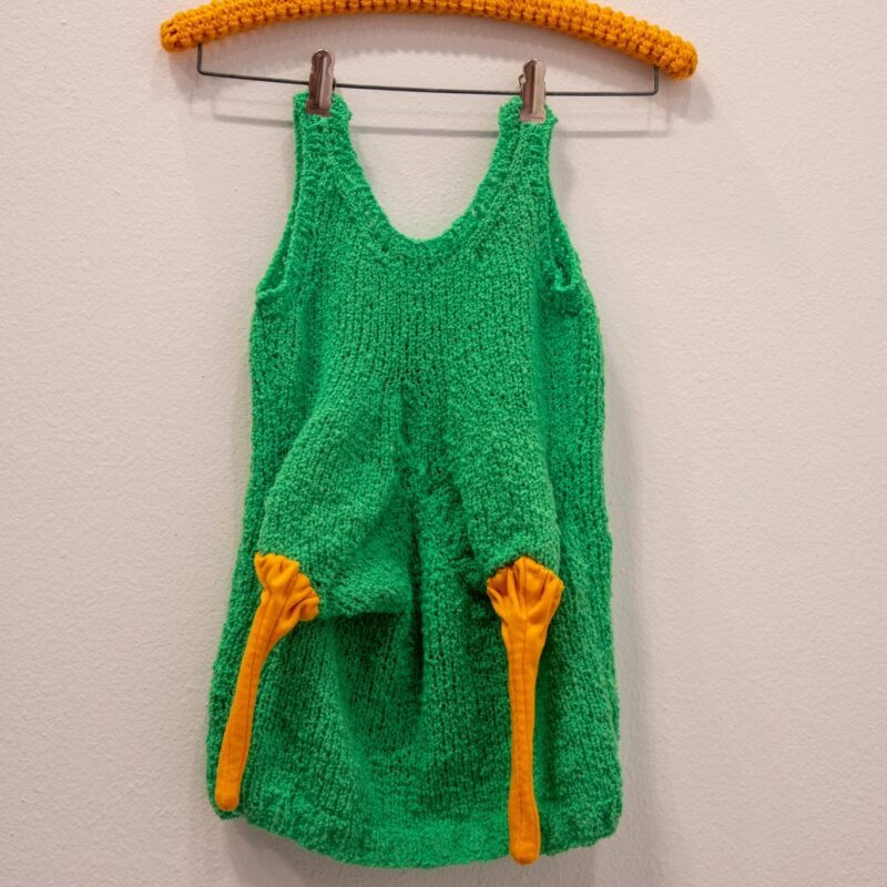 Magdalena Jarkowiec; Imaginary Clothing # 4 / Green Tank Top; yarn, fabric, polyester fill, and hanger, 17" x 29.5" x 5"