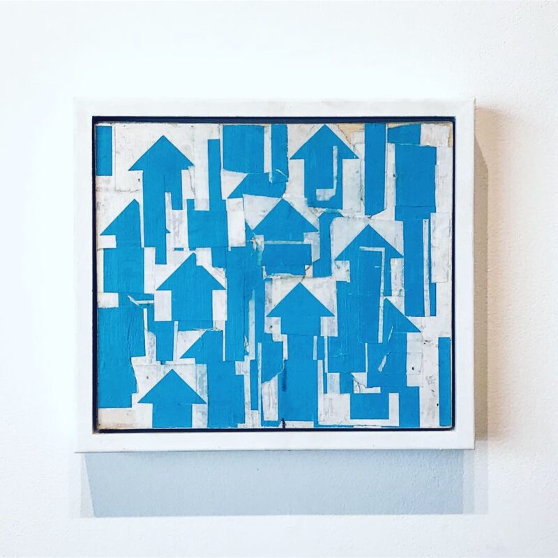 Jonas Criscoe, Lift, silkscreen and paper on panel, 12" x 12"