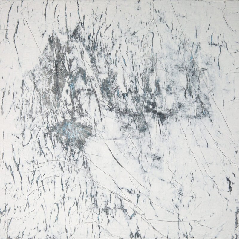 Beili Liu, Trace #1, Sumi Ink, acrylic, paper on panel, 11" x 11"
