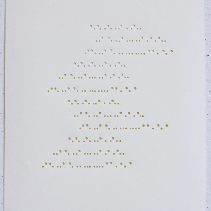 Alexandra Robinson, Cruel and unusual punishment #8, punched holes on paper, 16" x 20"