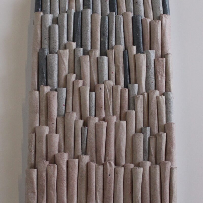 Jenn Hassin, "People of Service, LGBTQ"; Rolled handmade paper, matte medium, mounted on wood; 10” x 18”