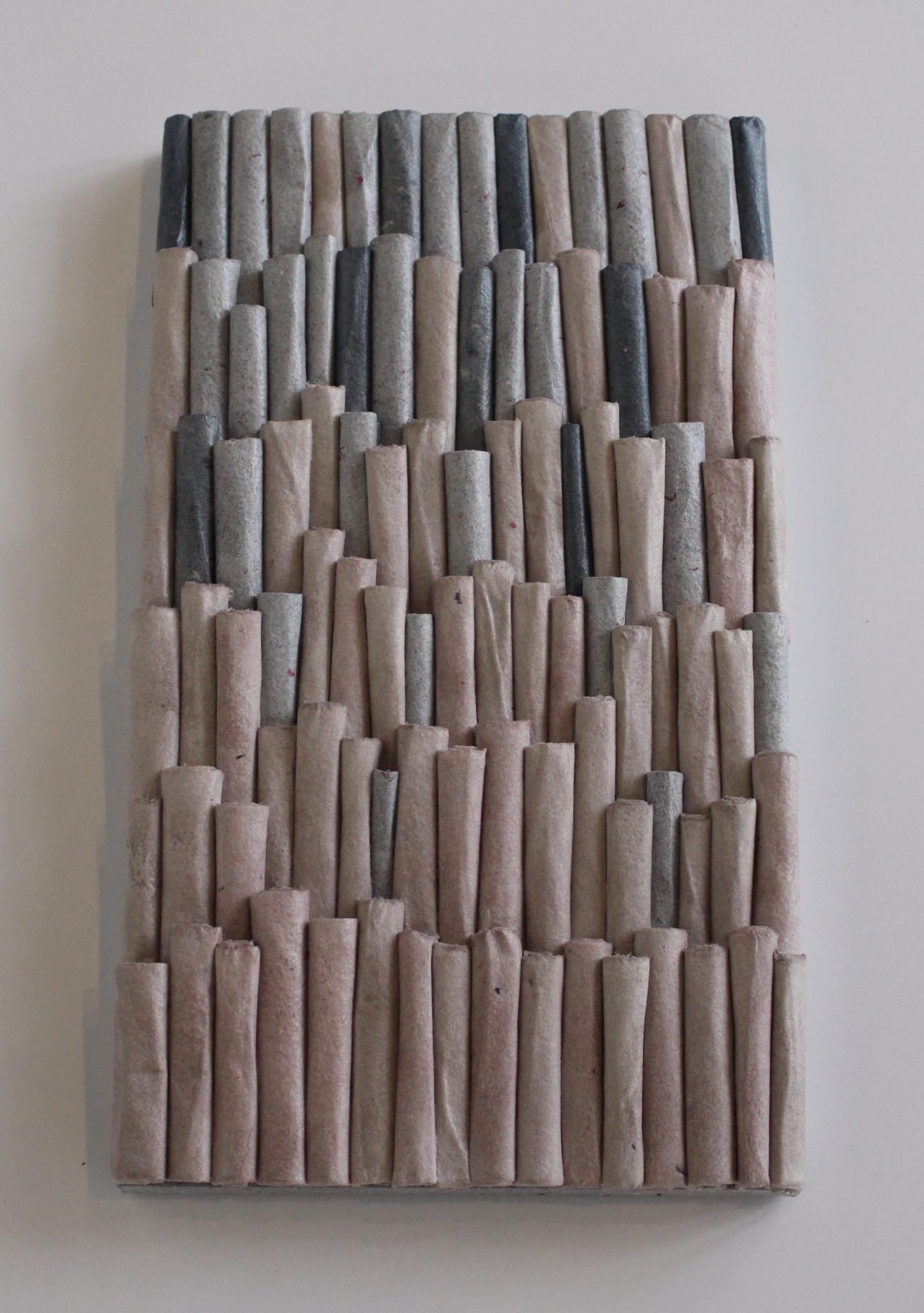 Jenn Hassin, "People of Service, LGBTQ"; Rolled handmade paper, matte medium, mounted on wood; 10” x 18”