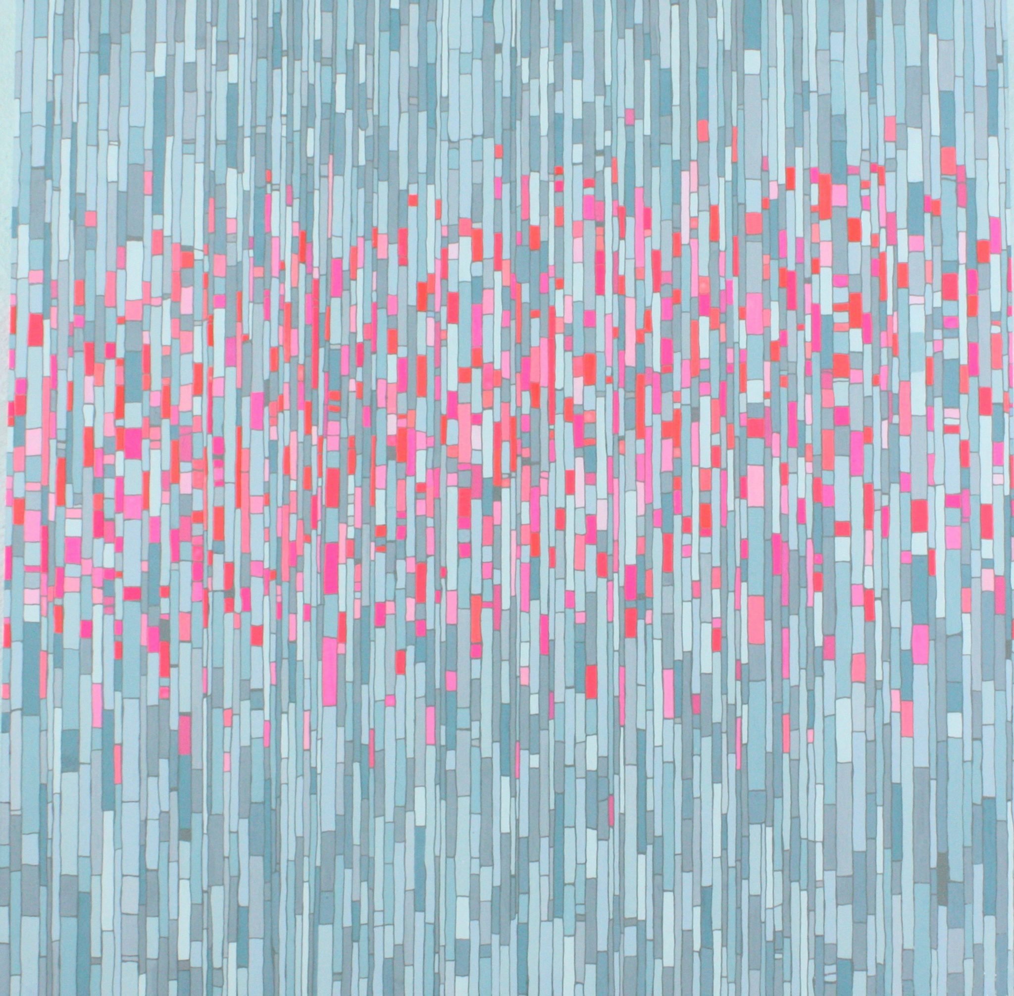 Katy David, "Glitch II"; Gouache and acrylic on panel; 24" x 24" x 2"