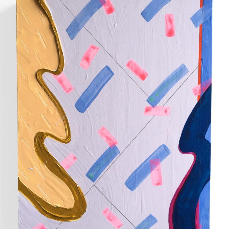 Jessica Simorte, "Four Back Tiles"; Acrylic and graphite on panel; 10" x 8"