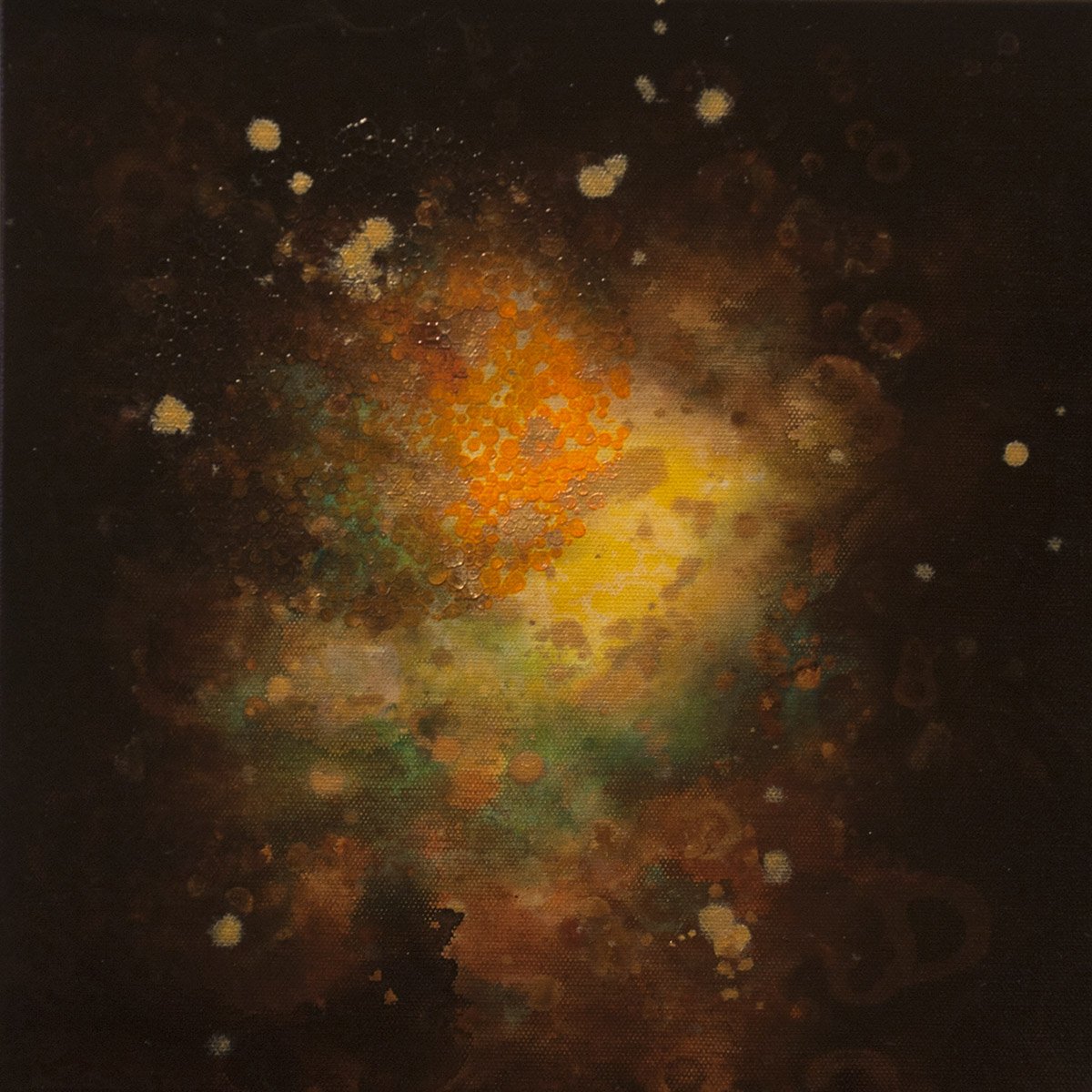 Greta Olivas, "Inner Light #4"; Acrylic on canvas; 12" x 12" x 1.5"