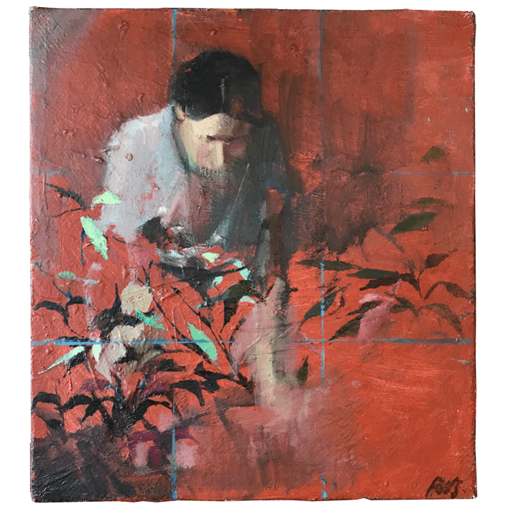 Rachel Wolfson Smith, "Venetian Red", Oil on linen, 11" x 10"