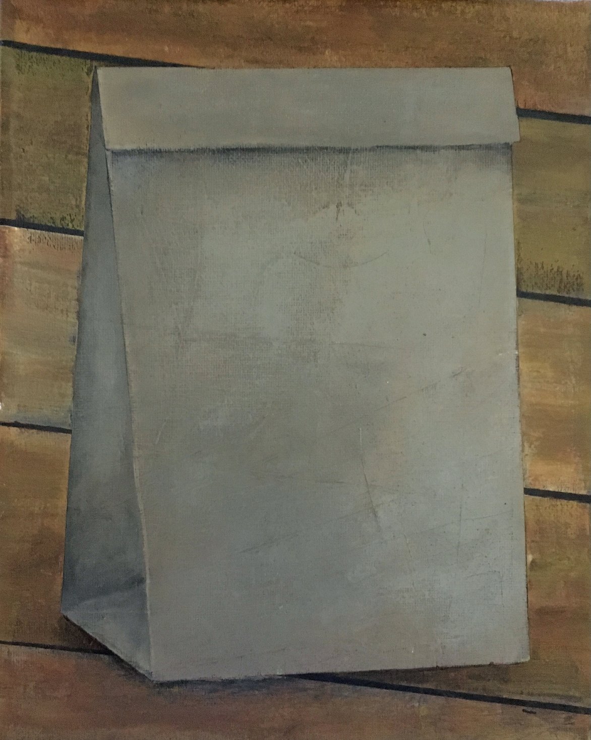 Gabe Langholtz, "Gift Bag"; Acrylic on Canvas; 8" x 10"