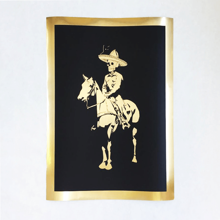 Jason A Archer, "Stray Gold", Color Screen Print on Gold Mirren Paper, 20" x 28"